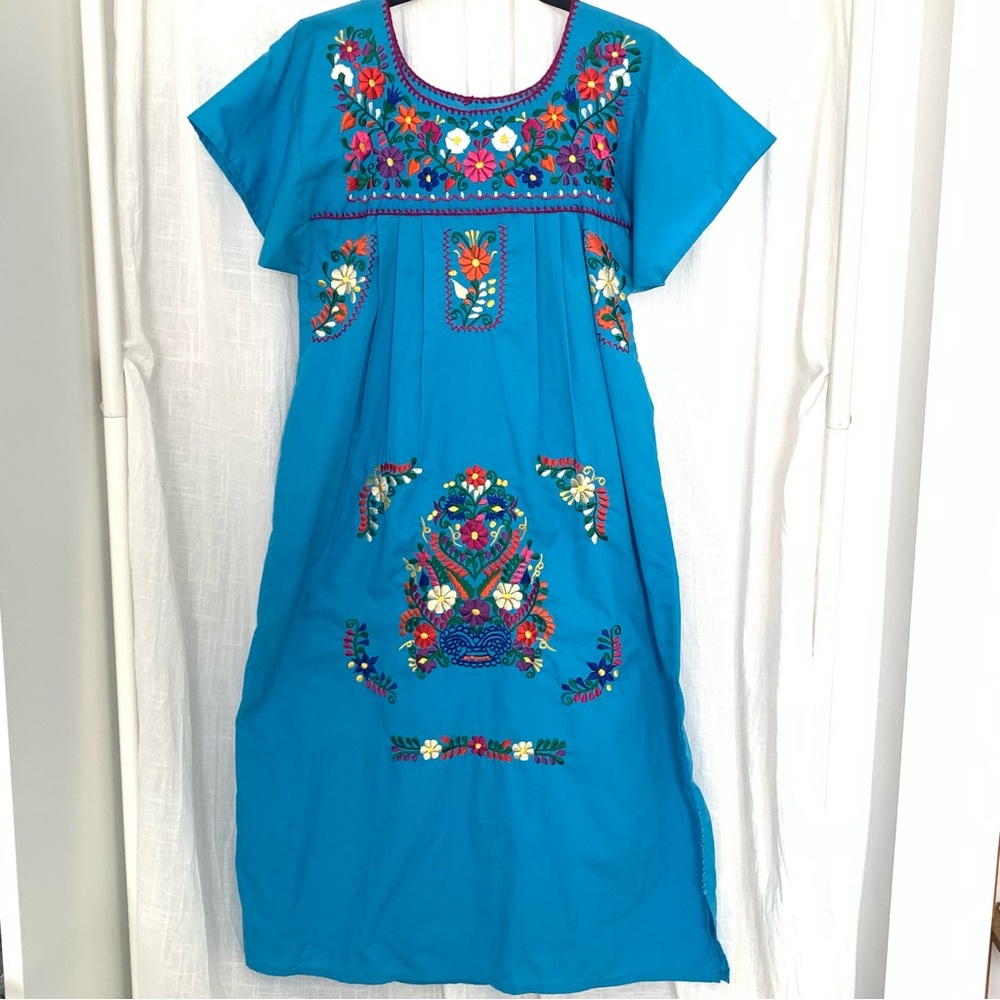 Traditional Mexican embroidered dress